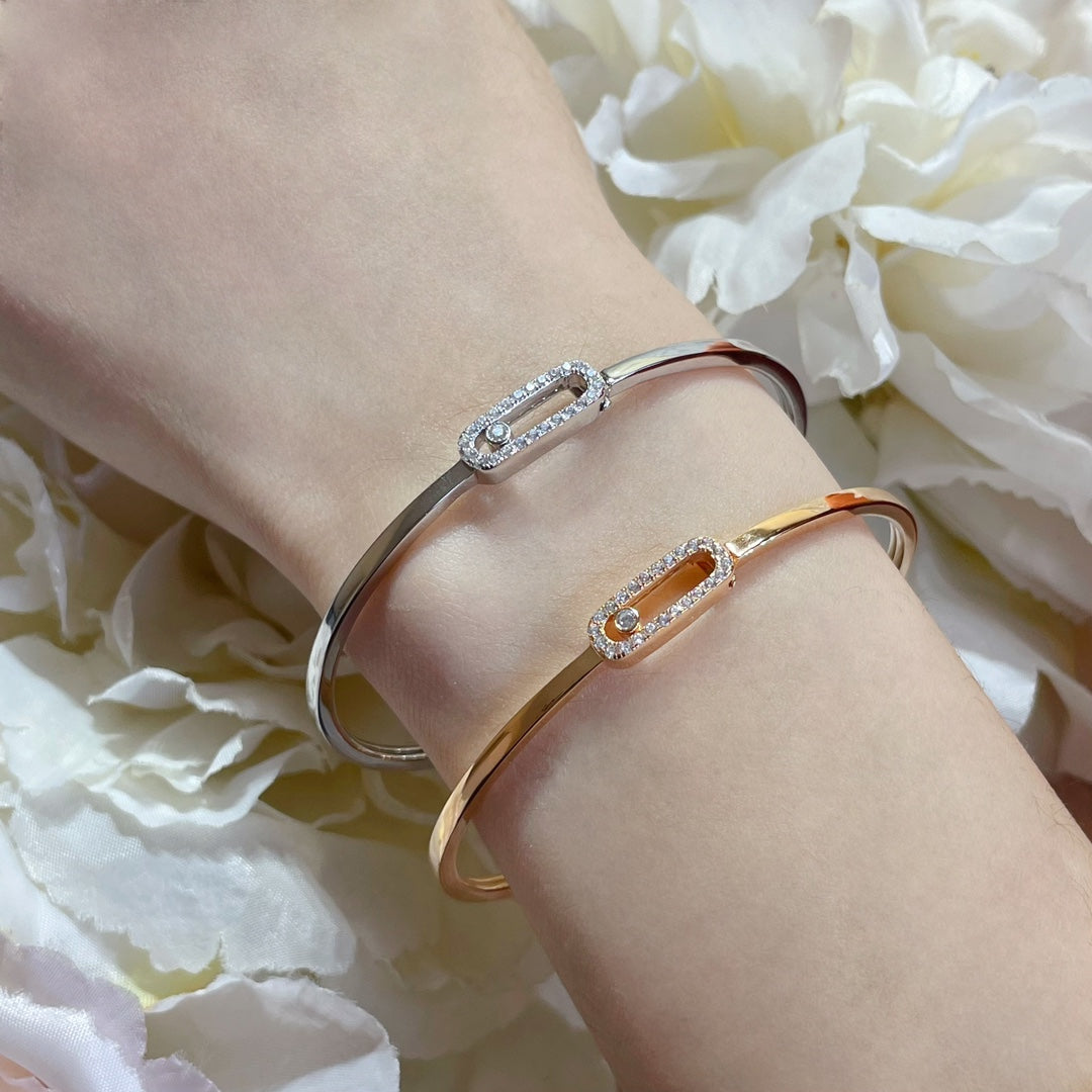 [Azure Tears]MOVE UNO PAVÉ FLEX BANGLE (MEDIUM)