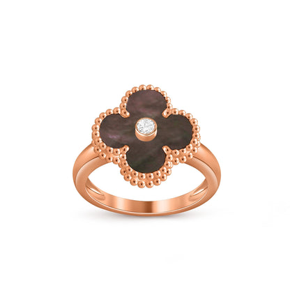 [Azure Tears]LUCKY CLOVER DIAMOND-ACCENT ROSE GOLD RING COLLECTION