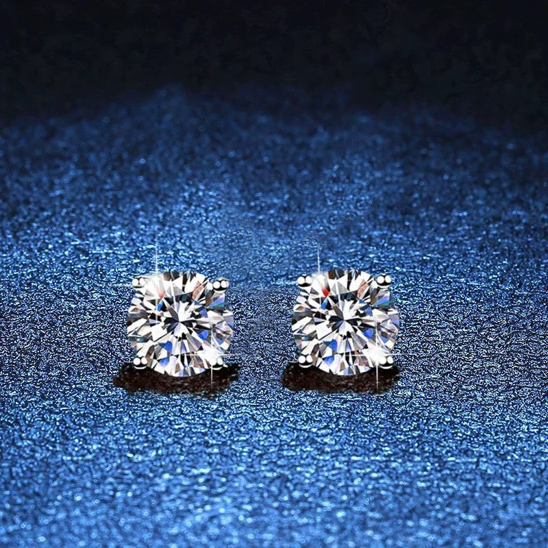 [Azure Tears]FOUR-PRONG MOISSANITE EARRINGS