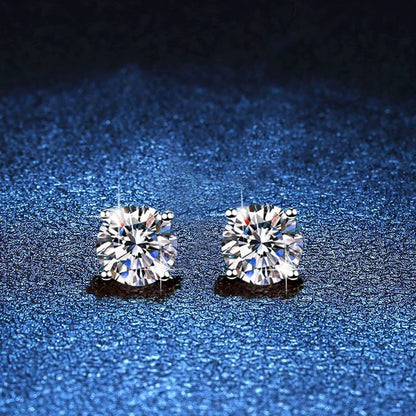 [Azure Tears]FOUR-PRONG MOISSANITE EARRINGS