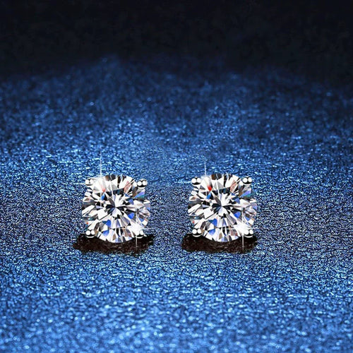 [Azure Tears]FOUR-PRONG MOISSANITE EARRINGS