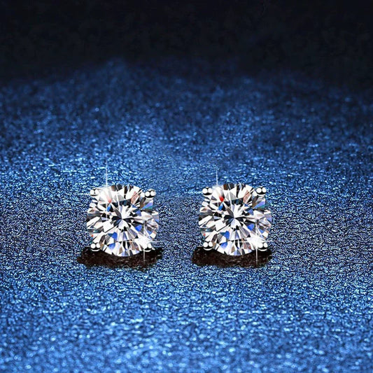 [Azure Tears]FOUR-PRONG MOISSANITE EARRINGS