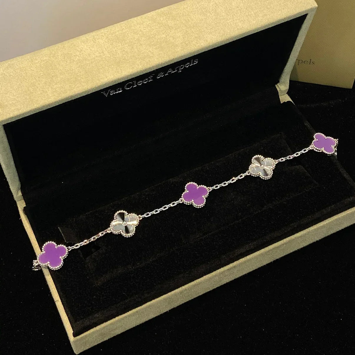 [Azure Tears]LUCKY CLOVER 5-MOTIF BRACELET - VIOLET COLLECTION