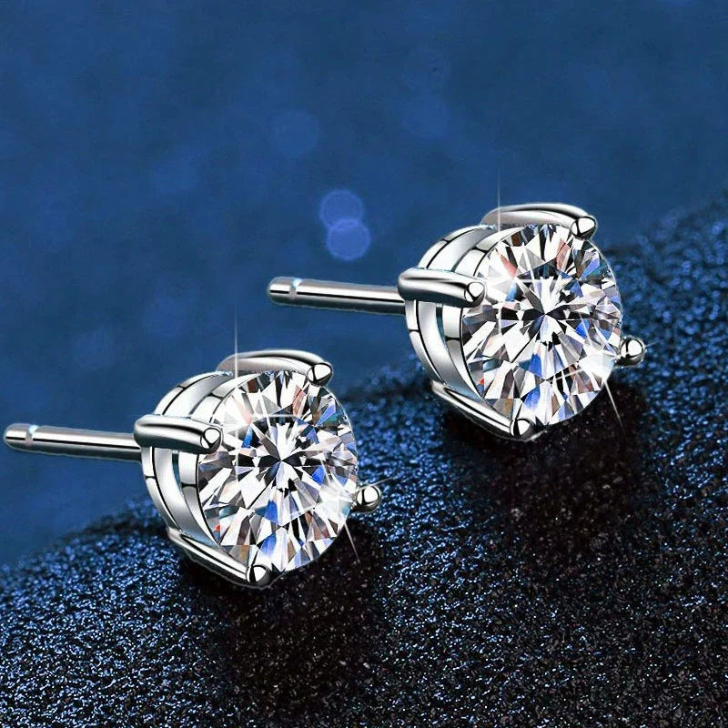 [Azure Tears]FOUR-PRONG MOISSANITE EARRINGS