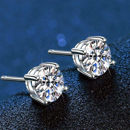 [Azure Tears]FOUR-PRONG MOISSANITE EARRINGS