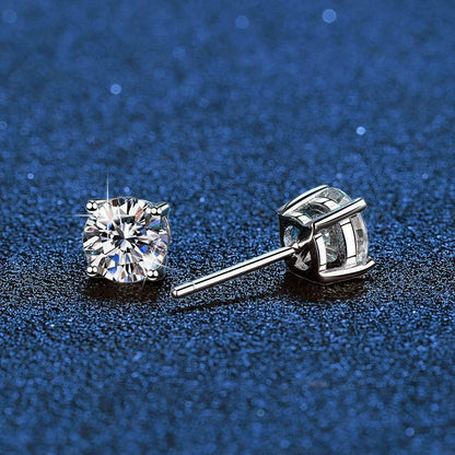 [Azure Tears]FOUR-PRONG MOISSANITE EARRINGS