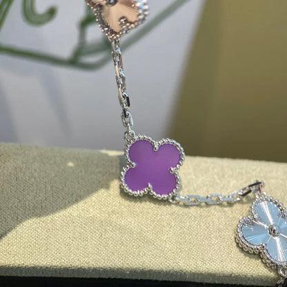 [Azure Tears]LUCKY CLOVER 5-MOTIF BRACELET - VIOLET COLLECTION