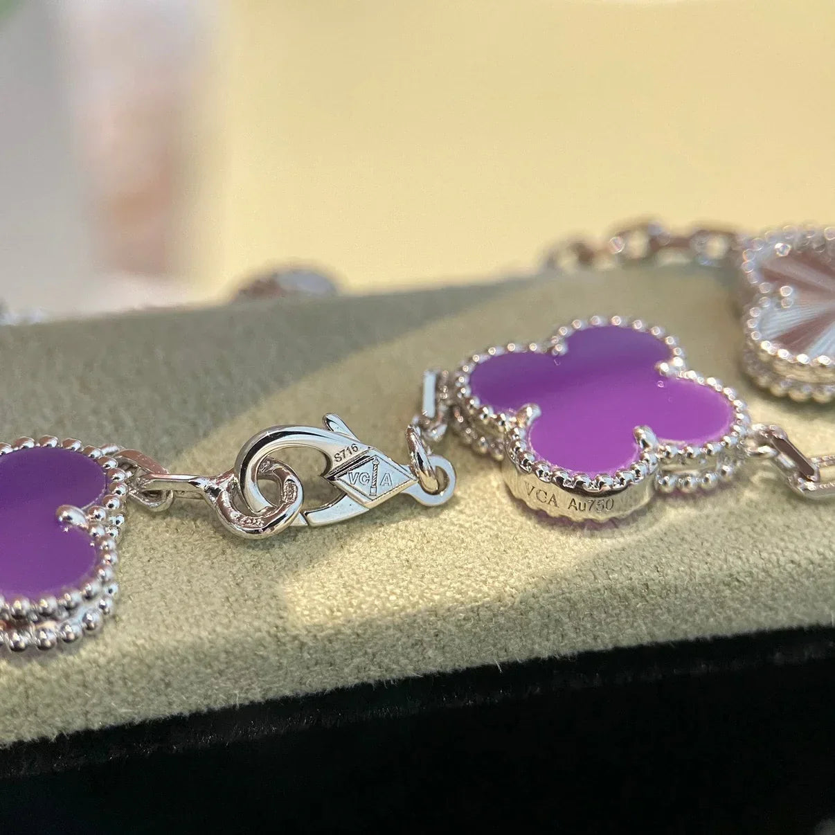 [Azure Tears]LUCKY CLOVER 5-MOTIF BRACELET - VIOLET COLLECTION