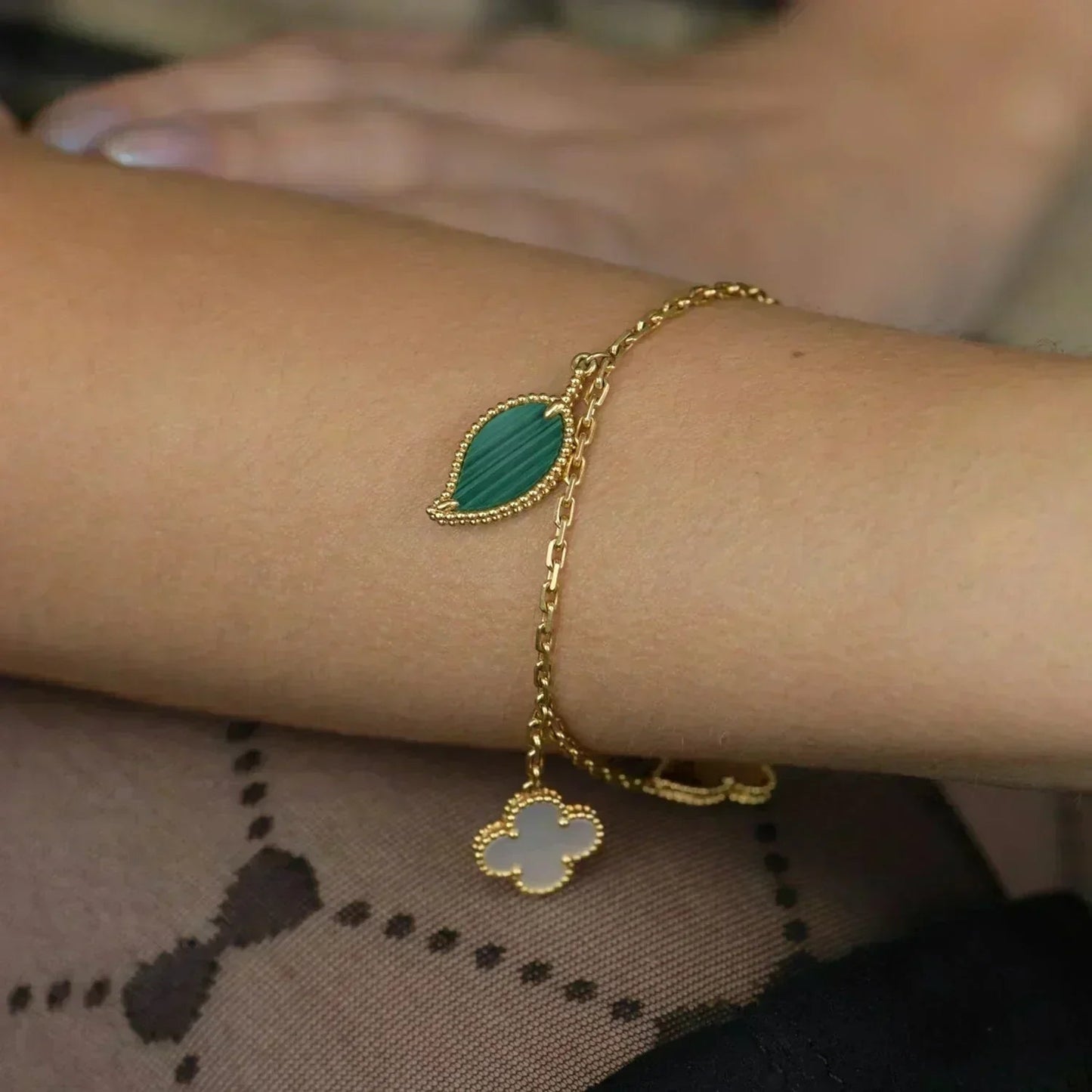 [Azure Tears]LUCKY NATURE MULTI-CHARM BRACELET