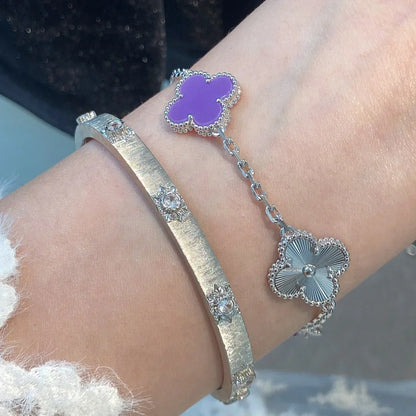 [Azure Tears]LUCKY CLOVER 5-MOTIF BRACELET - VIOLET COLLECTION