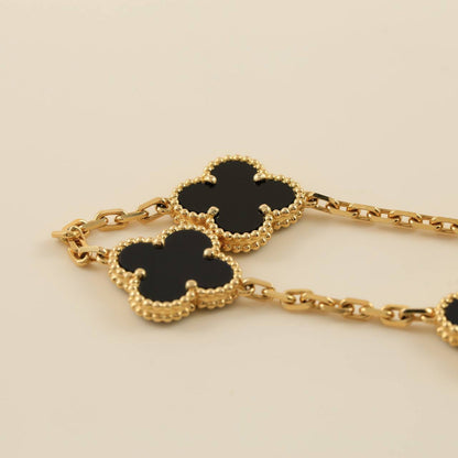 [Azure Tears]LUCKY CLOVER 5-MOTIF BRACELET - BLACK OXNY COLLECTION