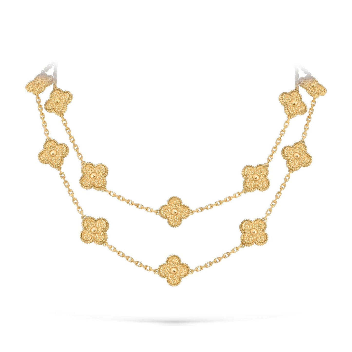 [Azure Tears]CLASSIC 20-MOTIF LUCKY CLOVER LONG NECKLACE GOLD COLLECTION