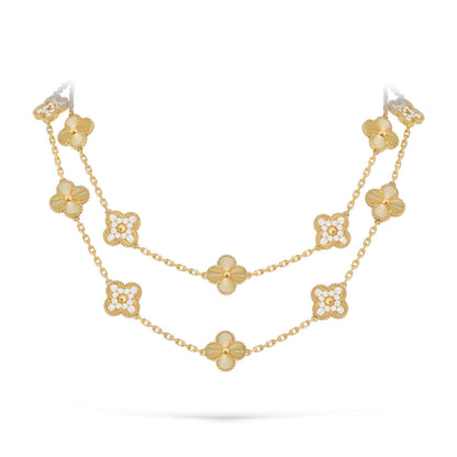 [Azure Tears]CLASSIC 20-MOTIF LUCKY CLOVER LONG NECKLACE GOLD COLLECTION