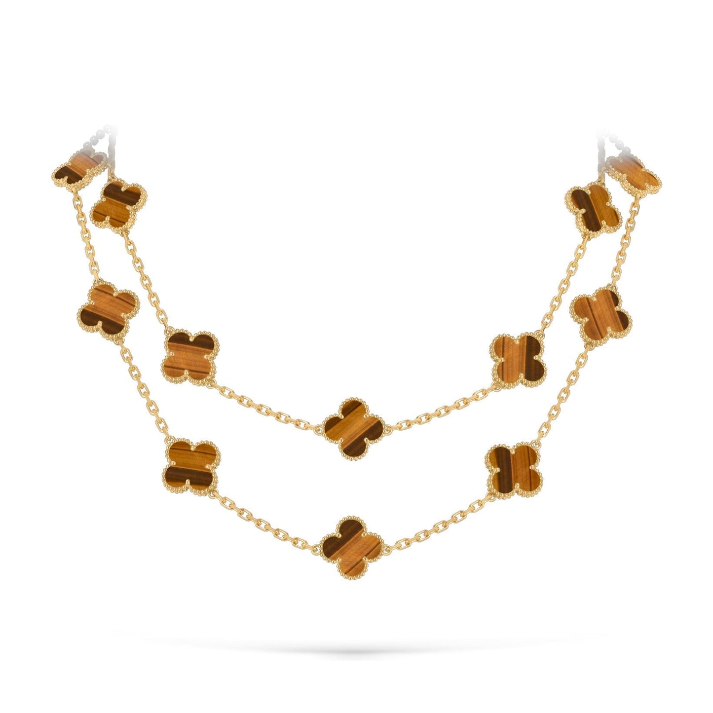 [Azure Tears]CLASSIC 20-MOTIF LUCKY CLOVER LONG NECKLACE GOLD COLLECTION