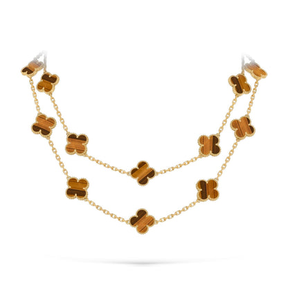 [Azure Tears]CLASSIC 20-MOTIF LUCKY CLOVER LONG NECKLACE GOLD COLLECTION
