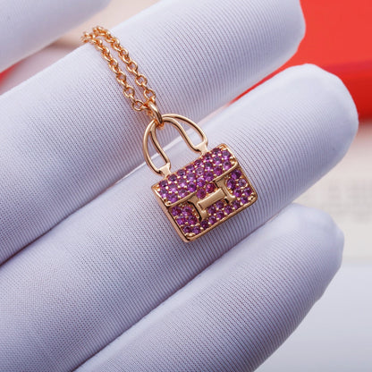 [Azure Tears]CONSTANCE PEDANT PURPLE DIAMOND NECKLACE