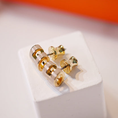 [Azure Tears]MINI POP H GOLD EARRINGS GREY