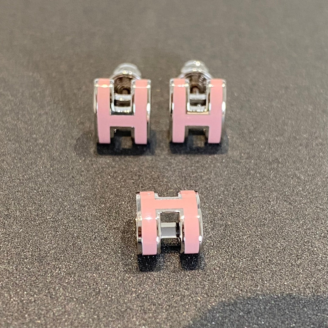 [Azure Tears]MINI POP H SILVER EARRINGS PINK