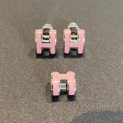 [Azure Tears]MINI POP H SILVER EARRINGS PINK