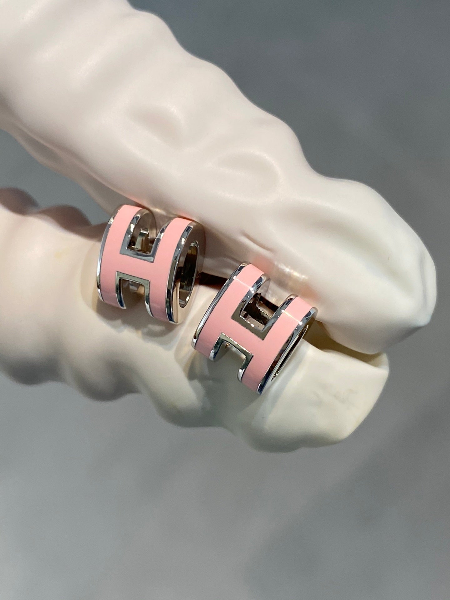 [Azure Tears]MINI POP H SILVER EARRINGS PINK