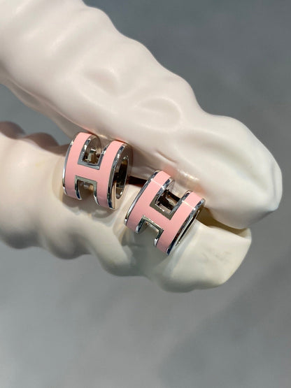 [Azure Tears]MINI POP H SILVER EARRINGS PINK