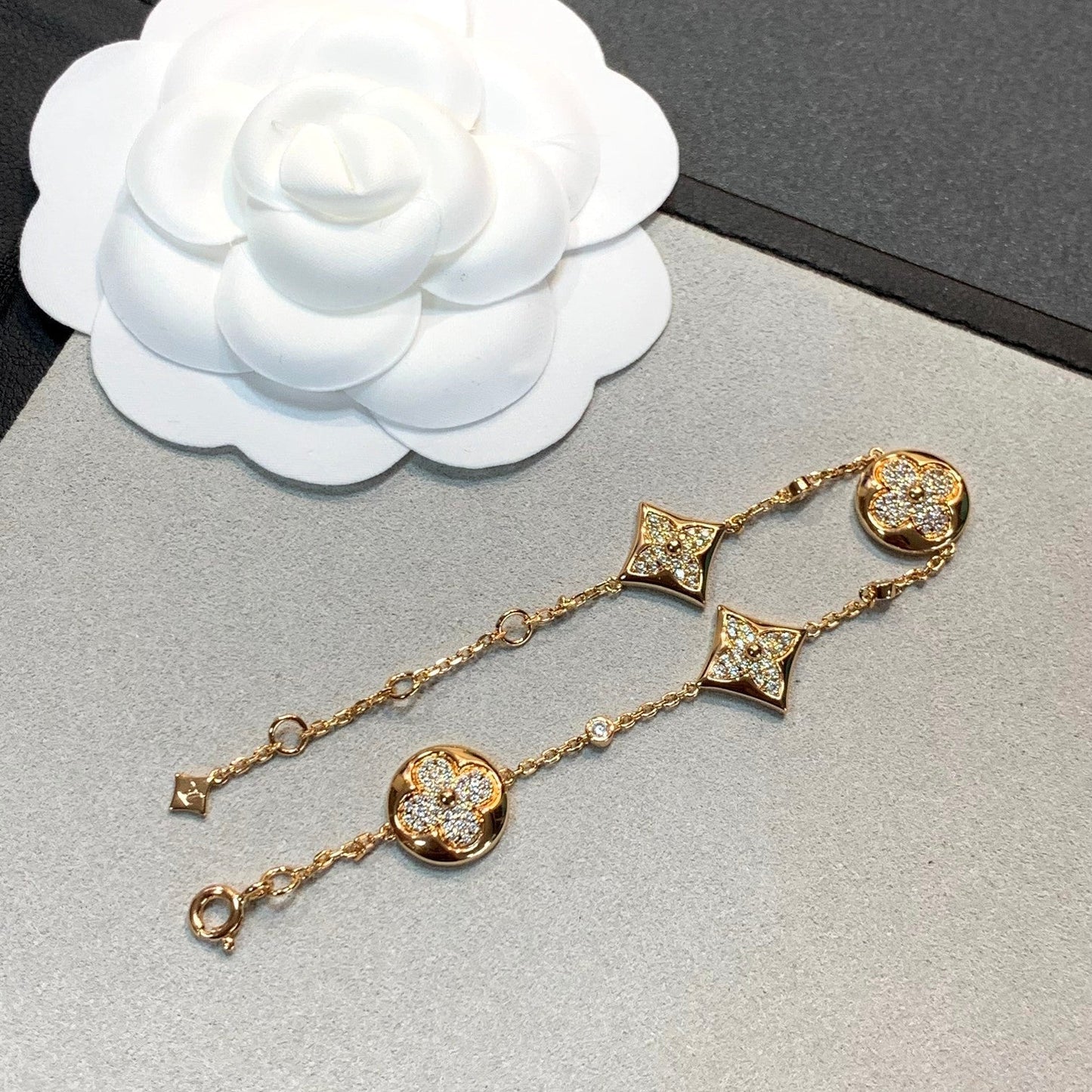 [Azure Tears]STAR AND SUN 4 MOTIFS GOLD DIAMONDS BRACELET