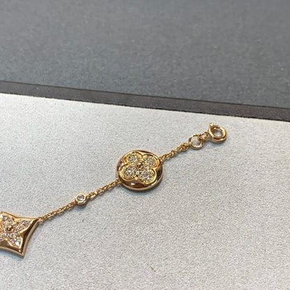 [Azure Tears]STAR AND SUN 4 MOTIFS GOLD DIAMONDS BRACELET