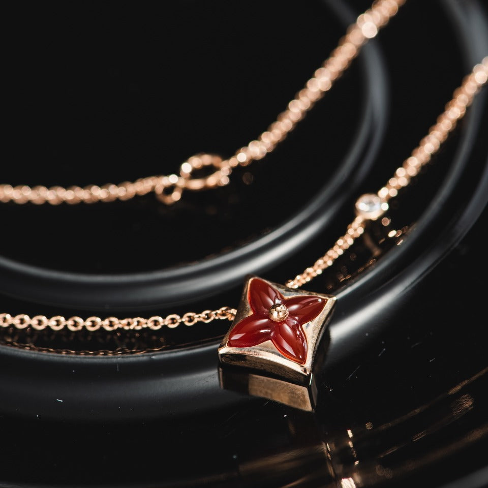 [Azure Tears]STAR NECKLACE ROSE GOLD 1 DIAMOND