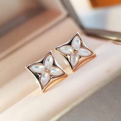 [Azure Tears]STAR MOP ROSE GOLD EARRINGS