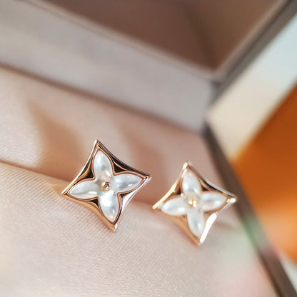 [Azure Tears]STAR MOP ROSE GOLD EARRINGS