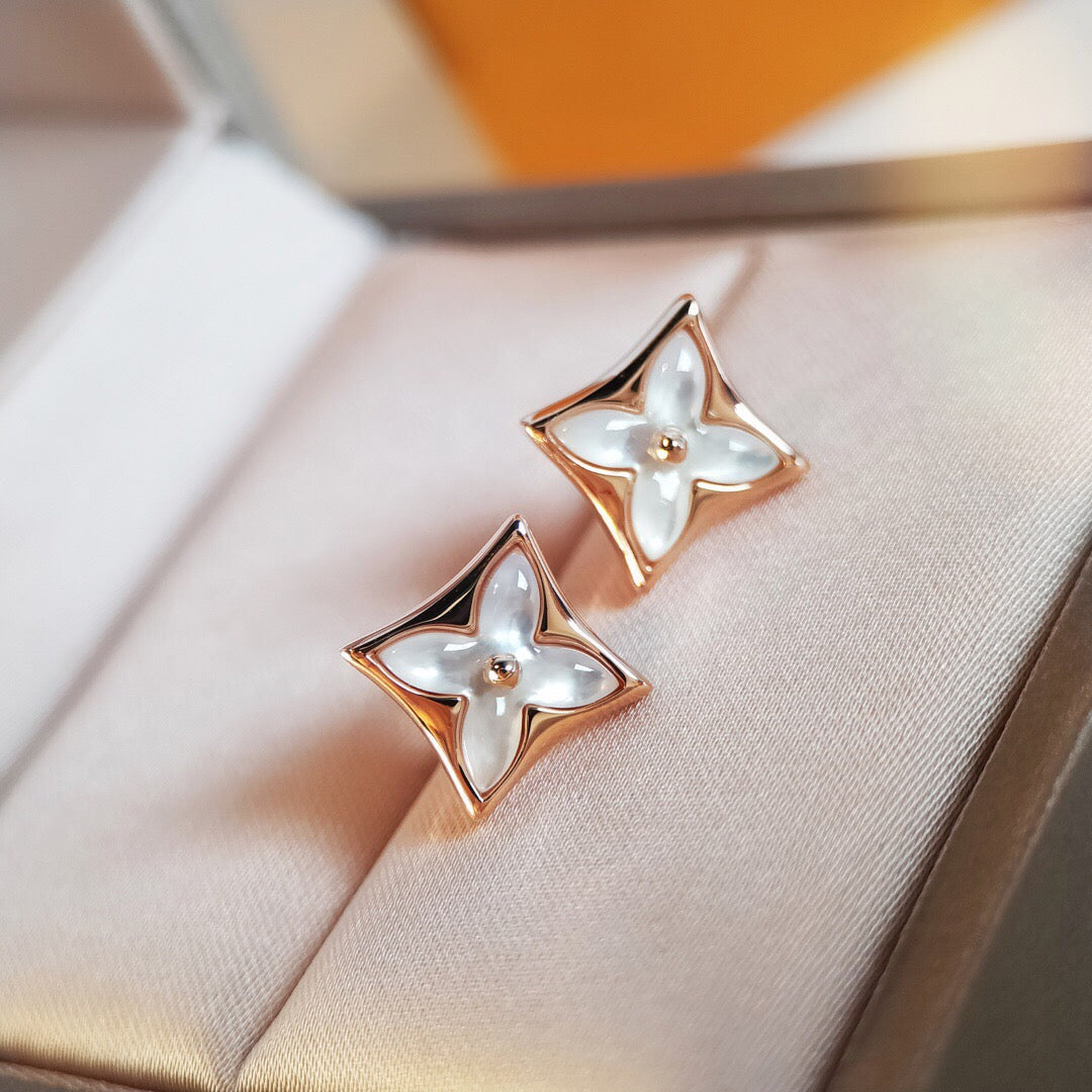 [Azure Tears]STAR MOP ROSE GOLD EARRINGS