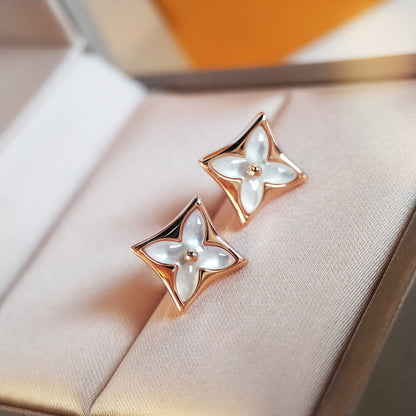 [Azure Tears]STAR MOP ROSE GOLD EARRINGS