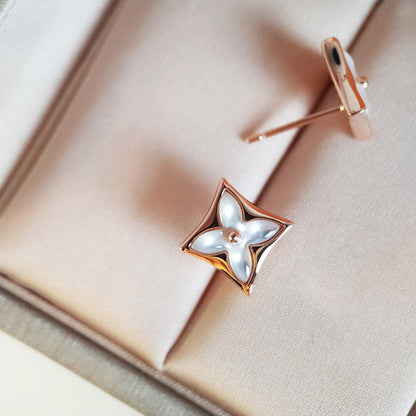 [Azure Tears]STAR MOP ROSE GOLD EARRINGS