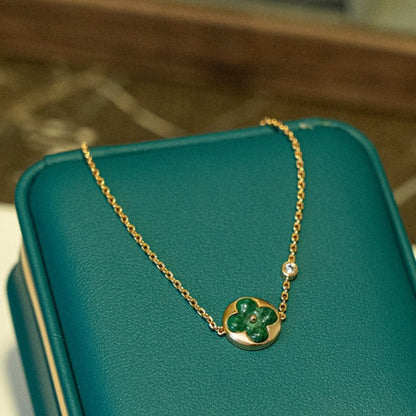 [Azure Tears]SUN MALACHITE 1 DIAMOND ROSE GOLD BRACELET
