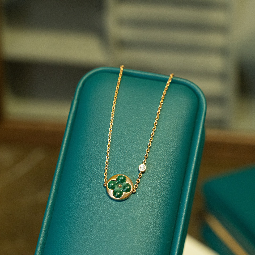[Azure Tears]SUN MALACHITE 1 DIAMOND ROSE GOLD BRACELET