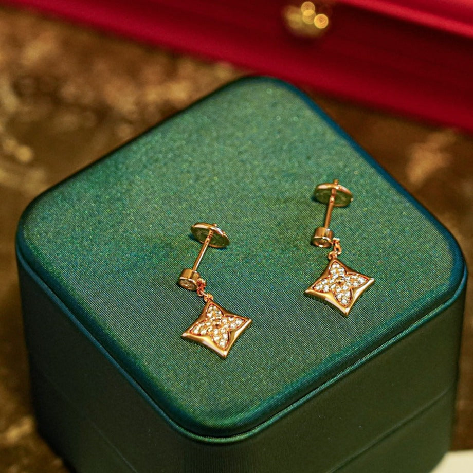 [Azure Tears]STAR DIAMONDS EARRINGS GOLD