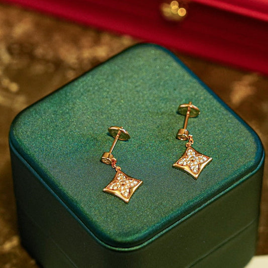 [Azure Tears]STAR DIAMONDS EARRINGS GOLD