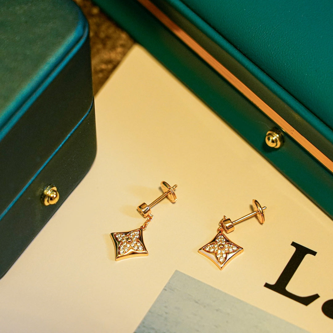 [Azure Tears]STAR DIAMONDS EARRINGS GOLD