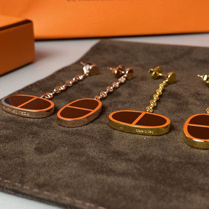 [Azure Tears]CHAINE VERSO BLACK CERAMIC EARRINGS