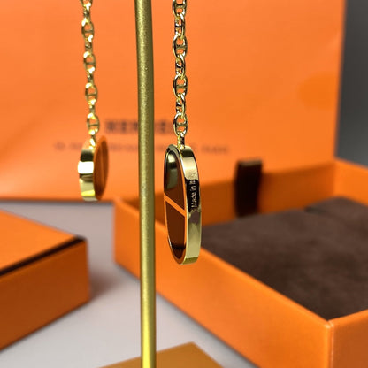 [Azure Tears]CHAINE VERSO BLACK CERAMIC EARRINGS