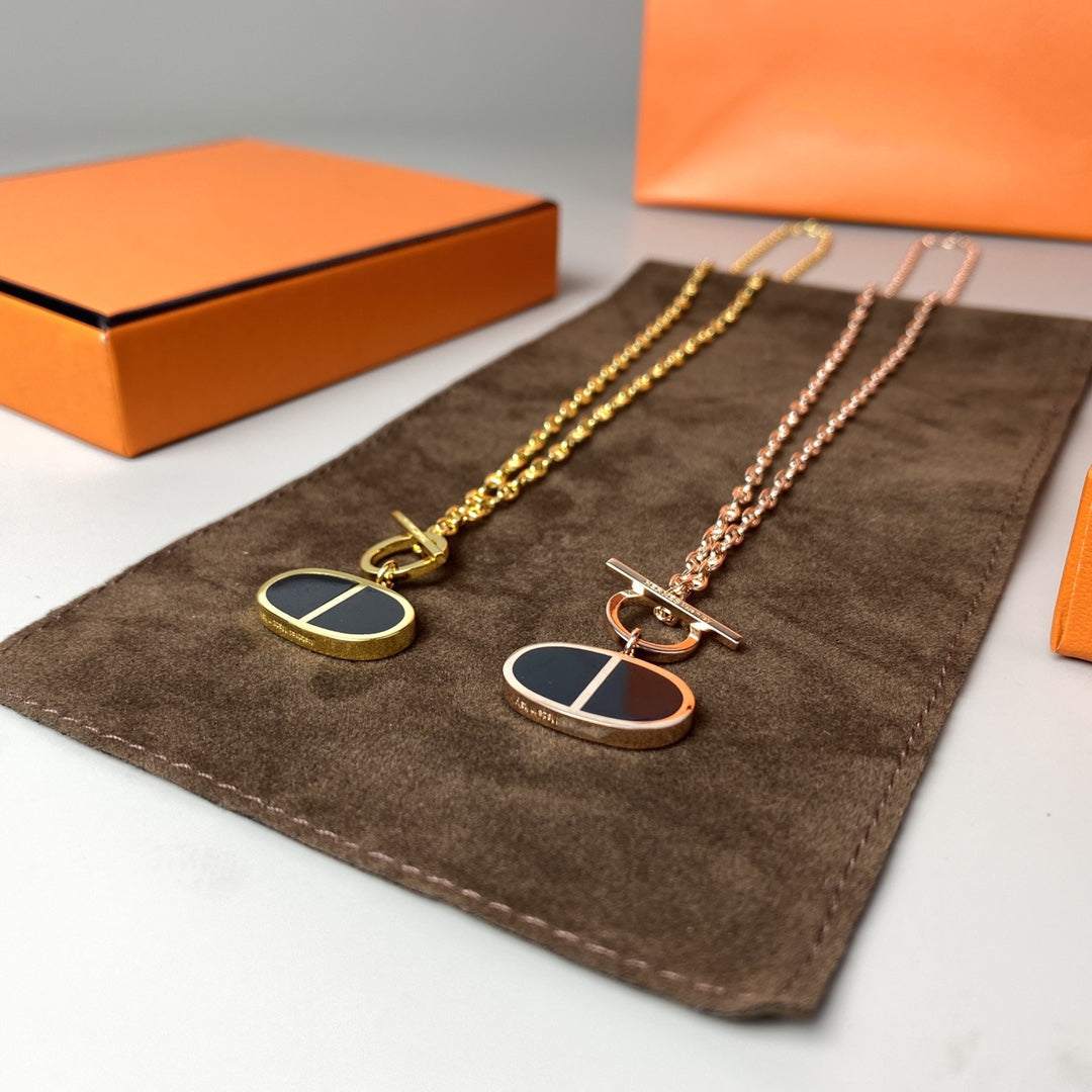 [Azure Tears]CHAINE VERSO BLACK CERAMIC NECKLACE