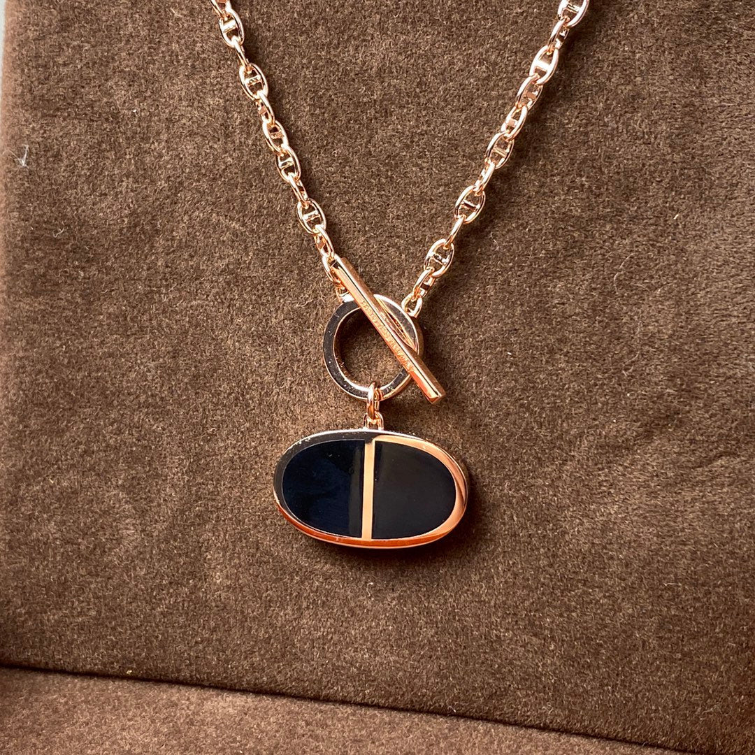 [Azure Tears]CHAINE VERSO BLACK CERAMIC NECKLACE