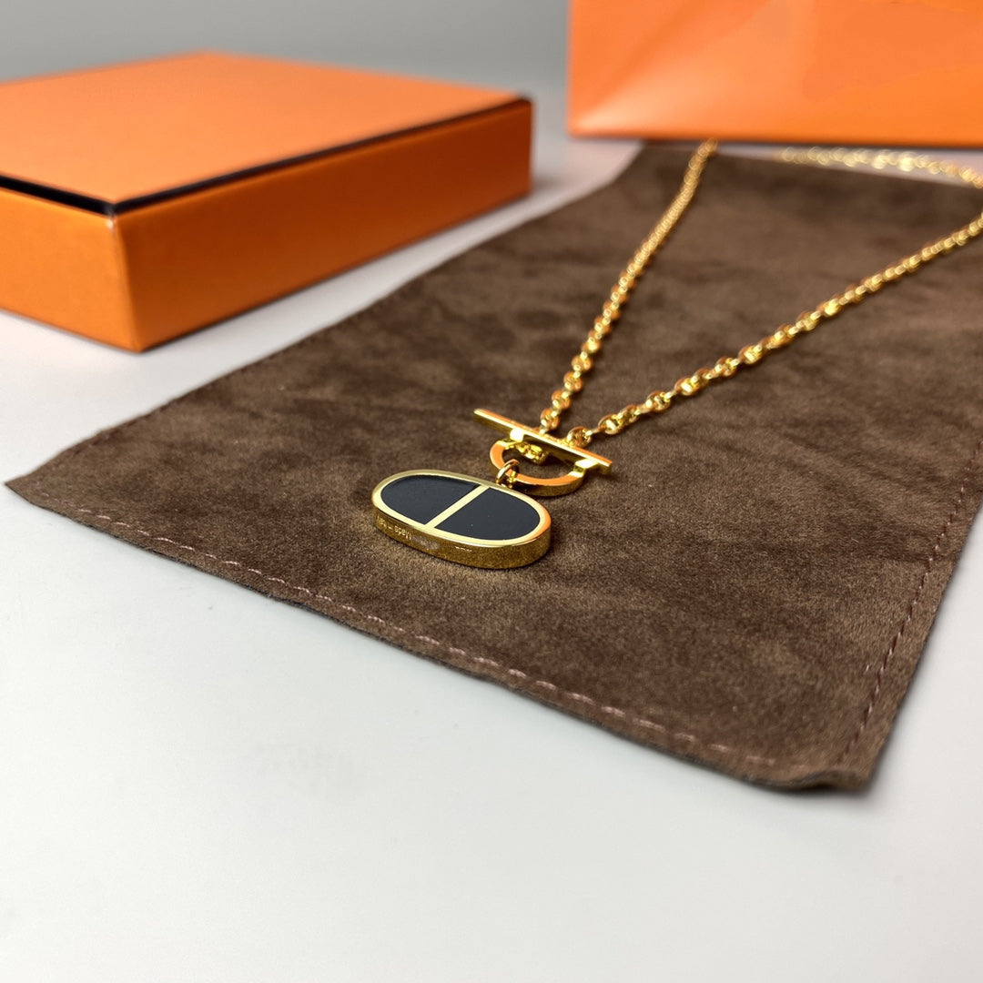 [Azure Tears]CHAINE VERSO BLACK CERAMIC NECKLACE