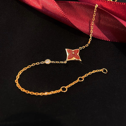 [Azure Tears]COLOR STAR CARNELIAN ROSE GOLD DIAMOND BRACELET