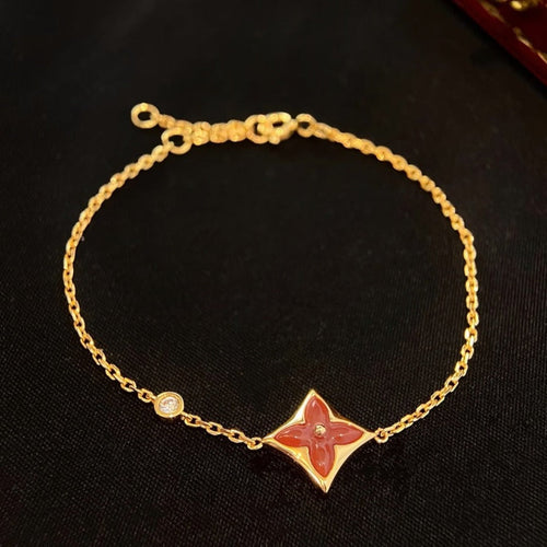 [Azure Tears]COLOR STAR CARNELIAN ROSE GOLD DIAMOND BRACELET
