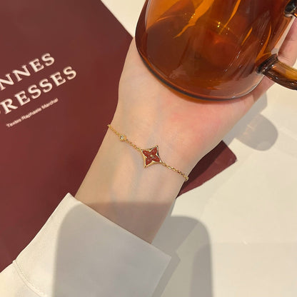 [Azure Tears]COLOR STAR CARNELIAN ROSE GOLD DIAMOND BRACELET