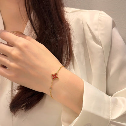 [Azure Tears]COLOR STAR CARNELIAN ROSE GOLD DIAMOND BRACELET