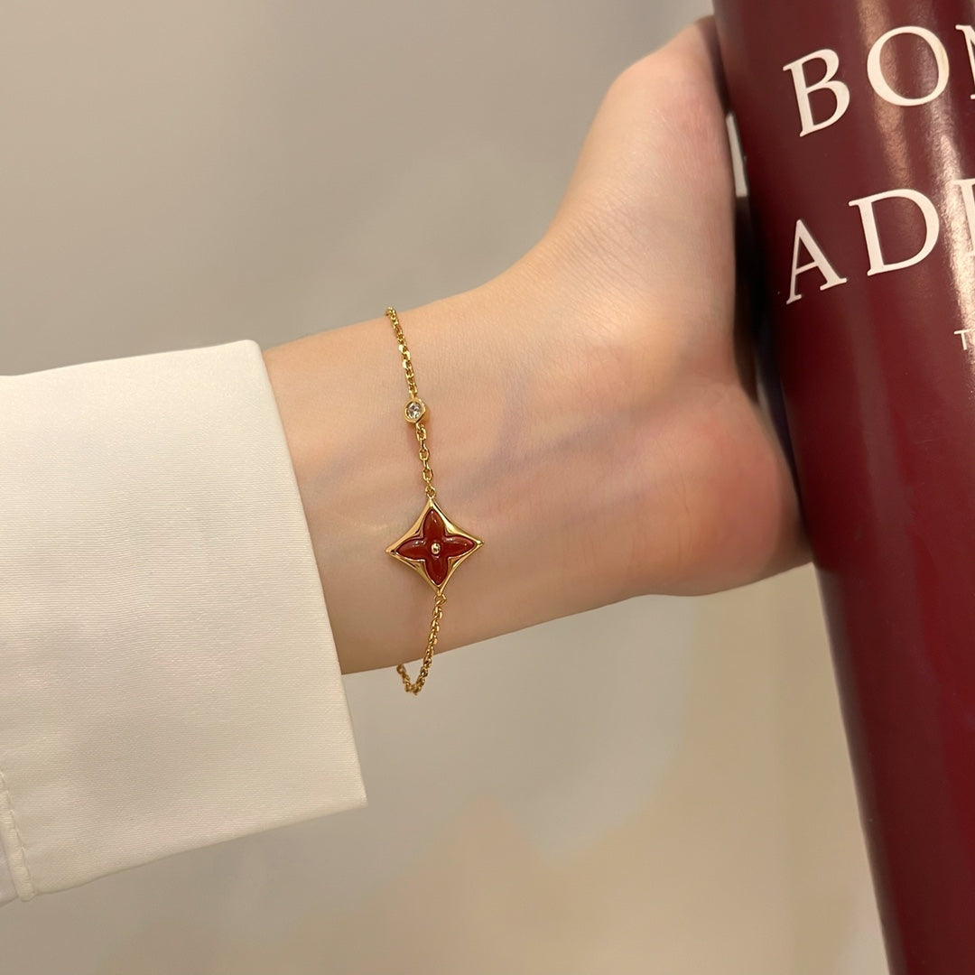 [Azure Tears]COLOR STAR CARNELIAN ROSE GOLD DIAMOND BRACELET