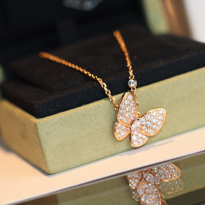 [Azure Tears]BUTTERFLY DIAMOND CHARM NECKLACE
