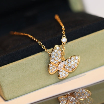 [Azure Tears]BUTTERFLY DIAMOND CHARM NECKLACE